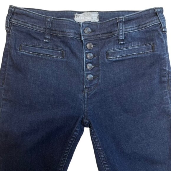 FREE PEOPLE Button Fly Flare Leg Jeans - Size 26 - Picture 3 of 7